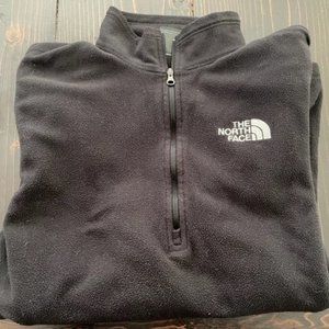 Used Men's North Face 1/2 ZIP Black Fleece Small